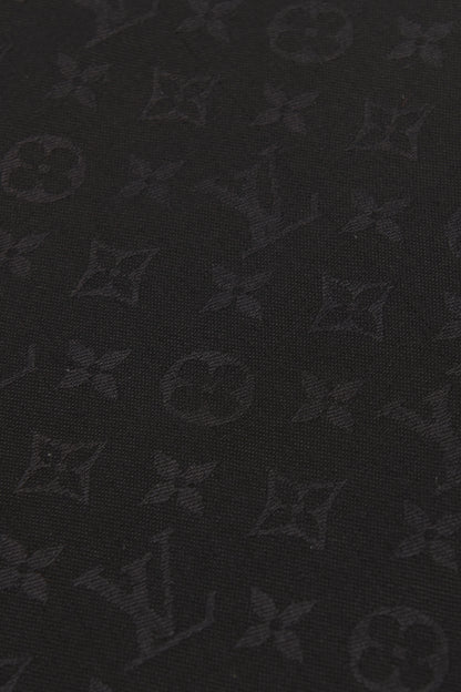 Black Monogram Silk and Wool Preowned Shawl