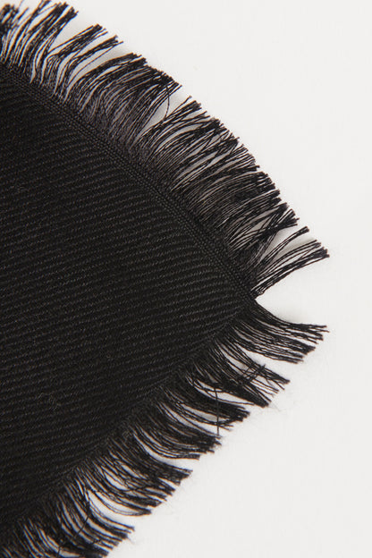 Black Monogram Silk and Wool Preowned Shawl
