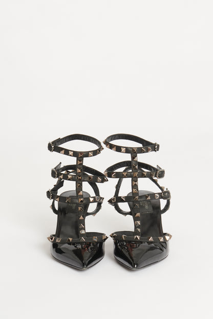Black Patent Rock Stud 65 Preowned Sandals