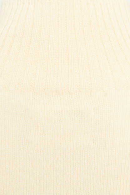Cream Knitted Wool Preowned Turtleneck Jumper