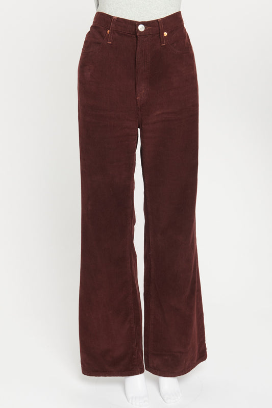 Burgundy Corduroy Preowned Flare Trousers