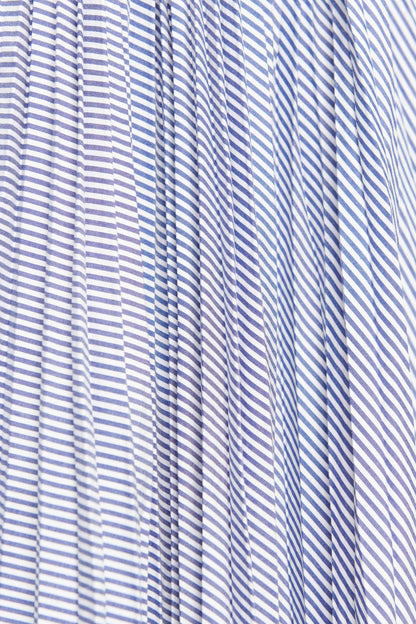 Blue and White Pinstripe Cotton Preowned Shirt Dress