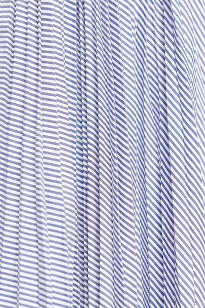 Blue and White Pinstripe Cotton Preowned Shirt Dress