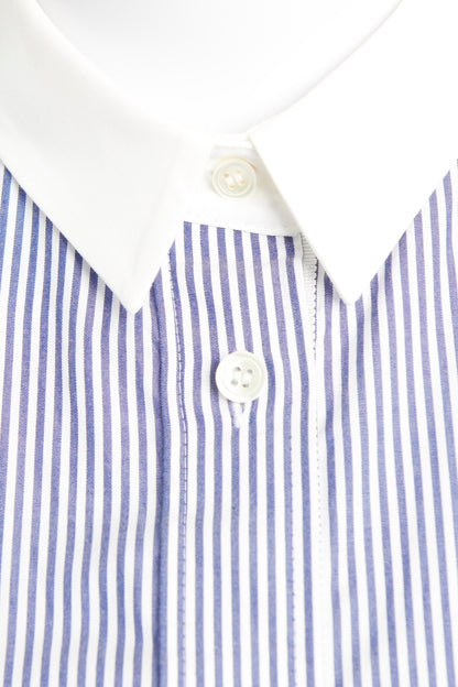 Blue and White Pinstripe Cotton Preowned Shirt Dress