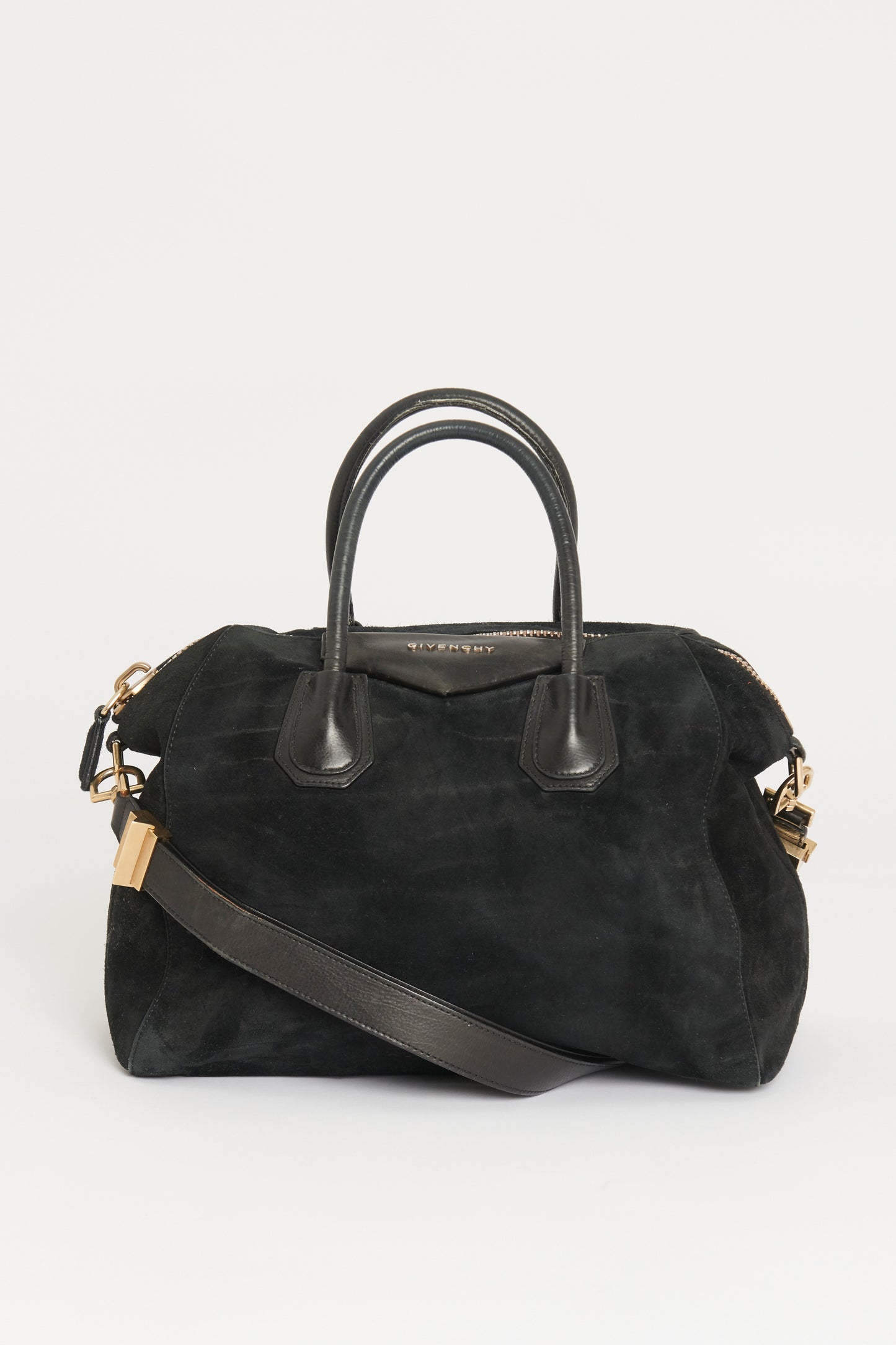 Black Suede Antigona Preowned Shoulder Bag
