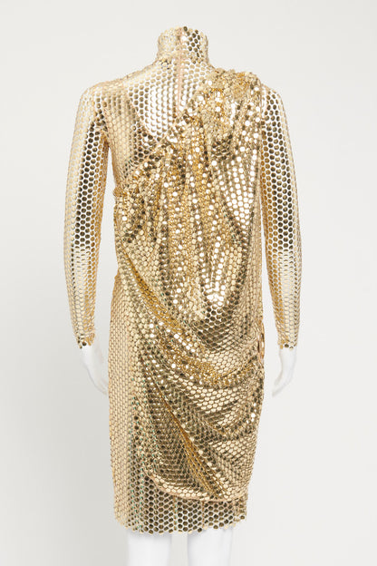 Fall 2021 Gold Embellished Two Piece Preowned Dress Set