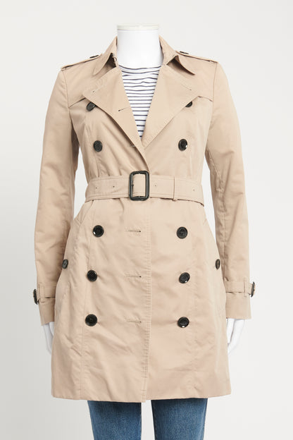 Beige Double Breasted Preowned Trench Coat