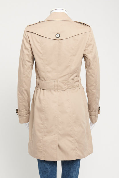 Beige Double Breasted Preowned Trench Coat