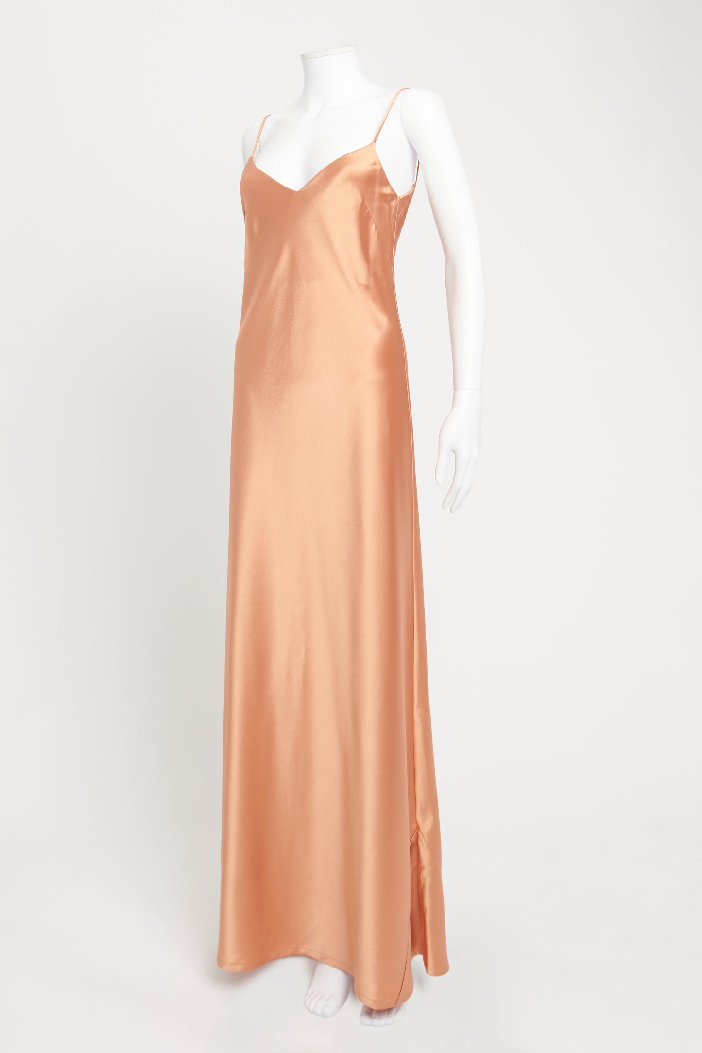 Dusty Peach Cami Preowned Maxi Slip Dress