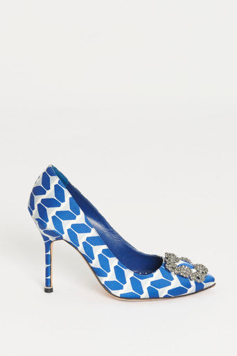 Blue Hangisi 105 Cosmo Embellished Preowned Pumps