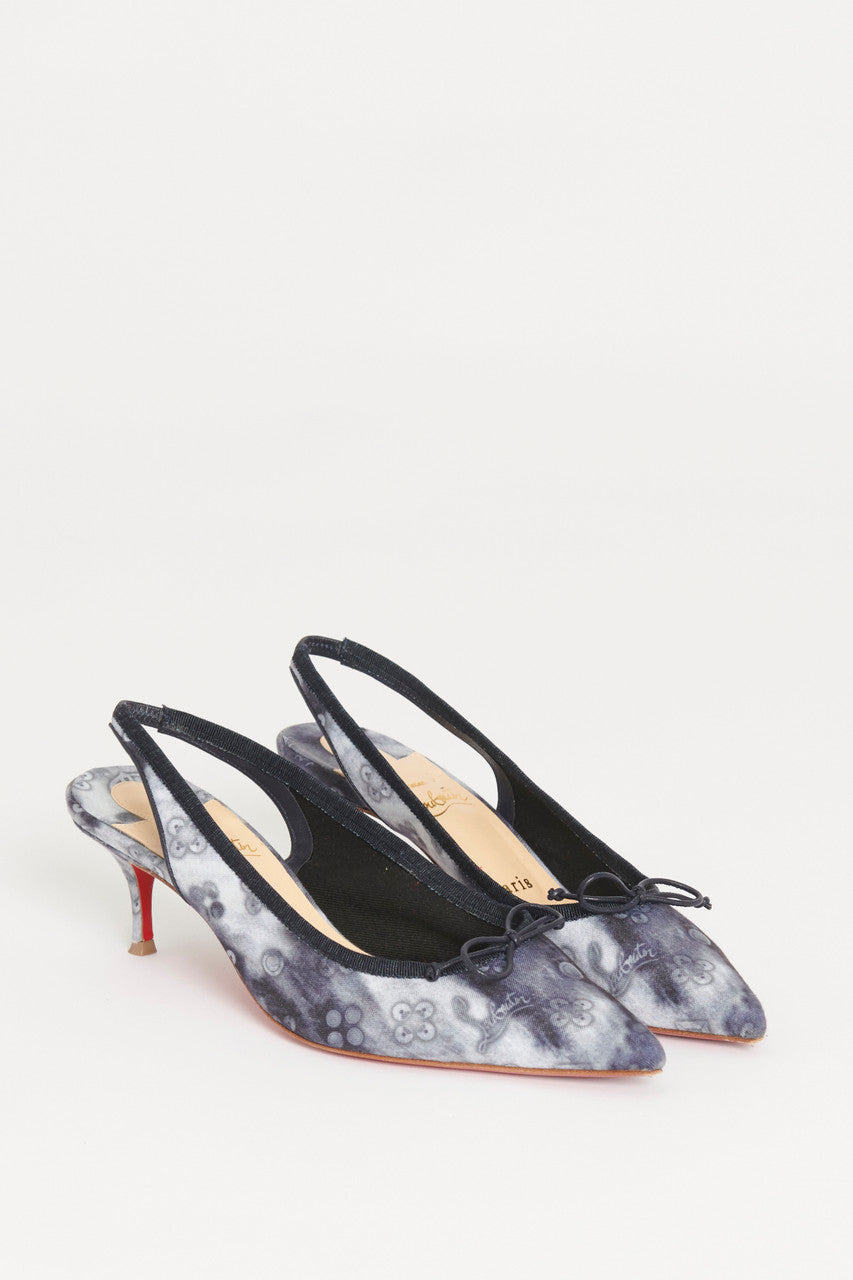 Blue Canvas Hall 55 Preowned Slingback Mules