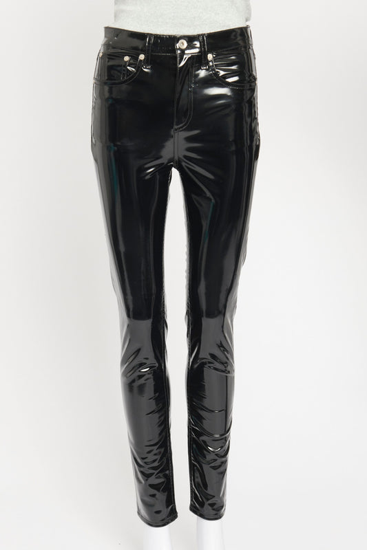 Black High Rise Preowned Vinyl Trousers