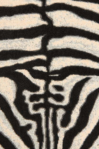 Monochrome Zebra Print Wool Preowned Jumper