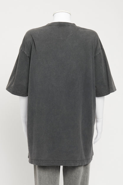 Grey Oversized "Balenciaga" Logo Preowned T-Shirt