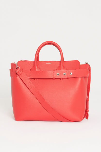 Red Leather Large Preowned Tote Bag