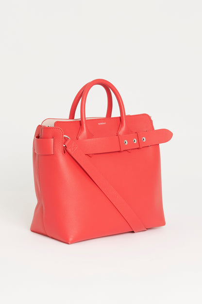 Red Leather Large Preowned Tote Bag