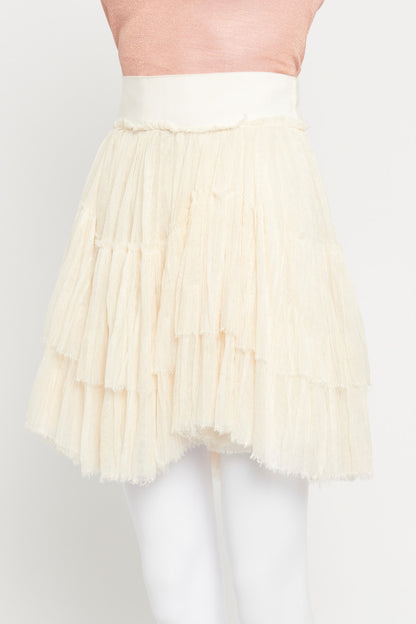 Cream Mesh Preowned Tutu Skirt