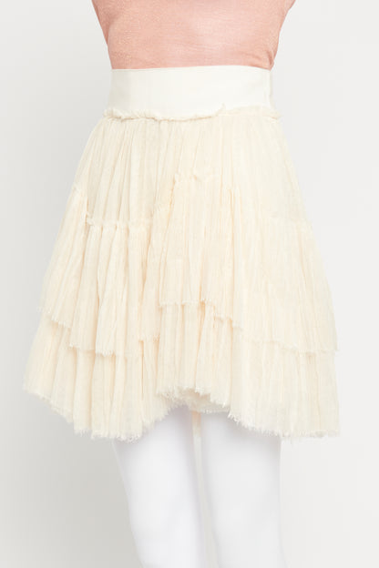 Cream Mesh Preowned Tutu Skirt