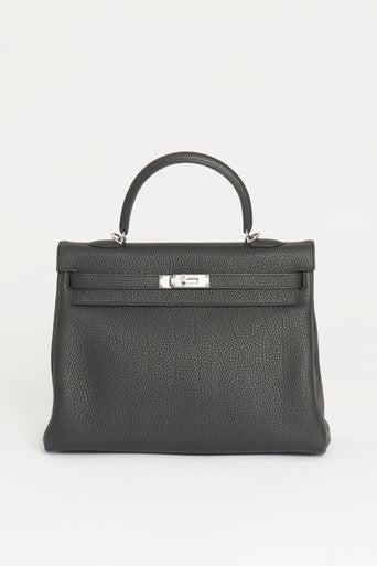 Hermès Noir Black Preowned Kelly 35 Togo Retourne