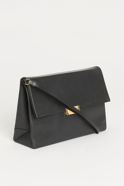 Black Vegan Leather Preowned Envelope Bag