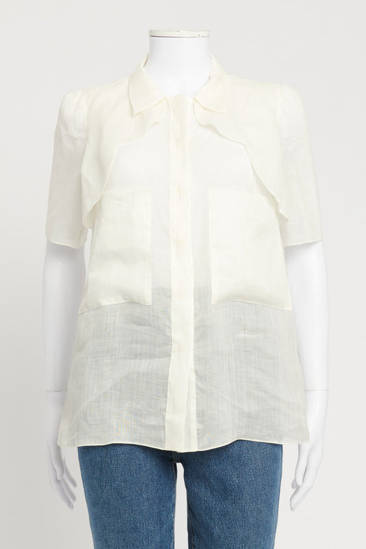 Ivory Collared Preowned Blouse