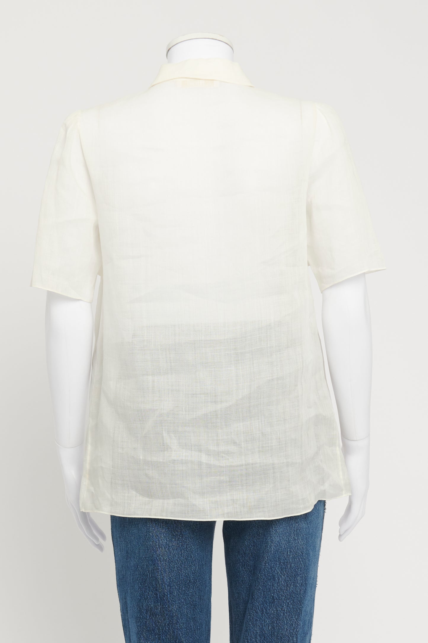 Ivory Collared Preowned Blouse