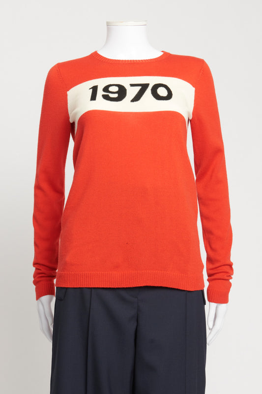 Red 1970 Motif Preowned Jumper