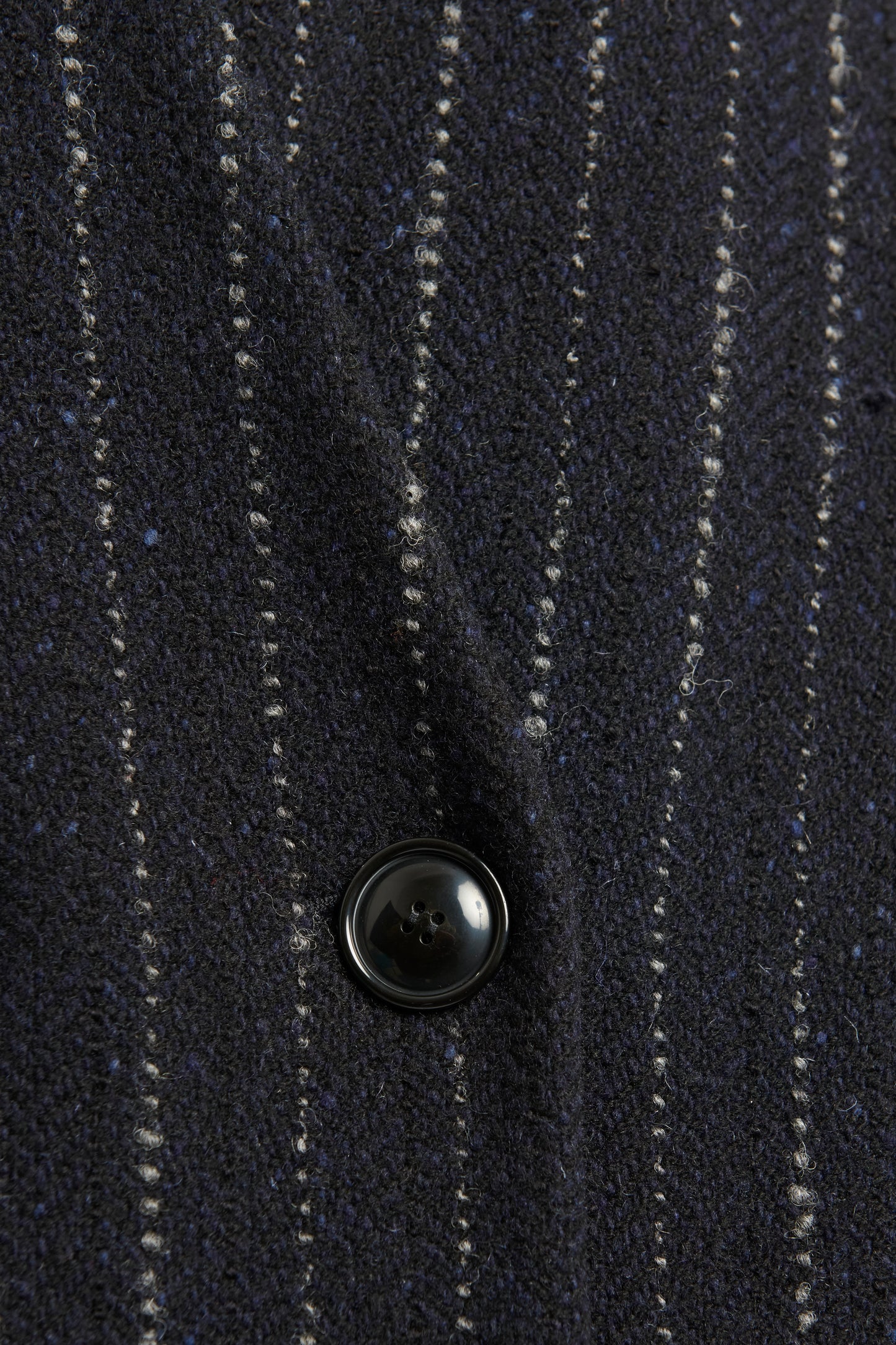 Navy And Grey Wool Pinstripe Preowned Crombie Coat