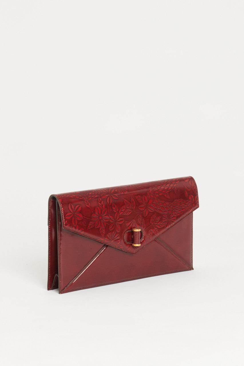 Burgundy Patent Leather Preowned Clutch