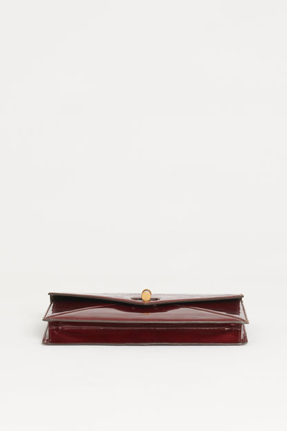 Burgundy Patent Leather Preowned Clutch