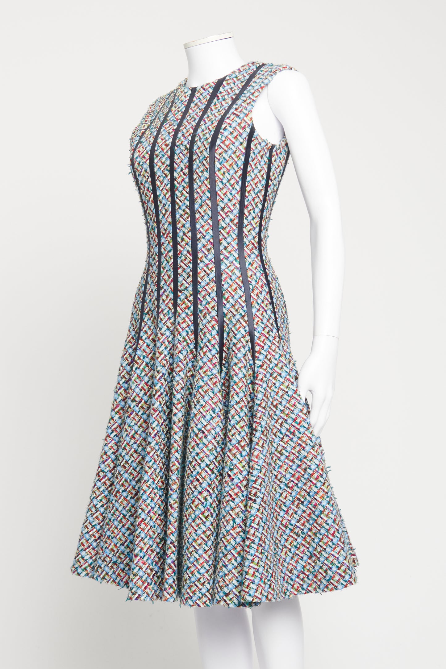 Multicoloured Tweed Hourglass Preowned Dress