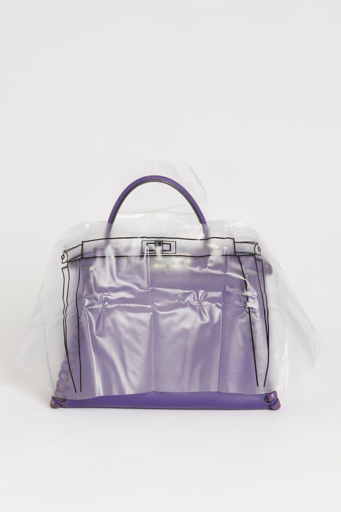 Purple Peekaboo Medium Whipstitch Preowned Satchel Bag