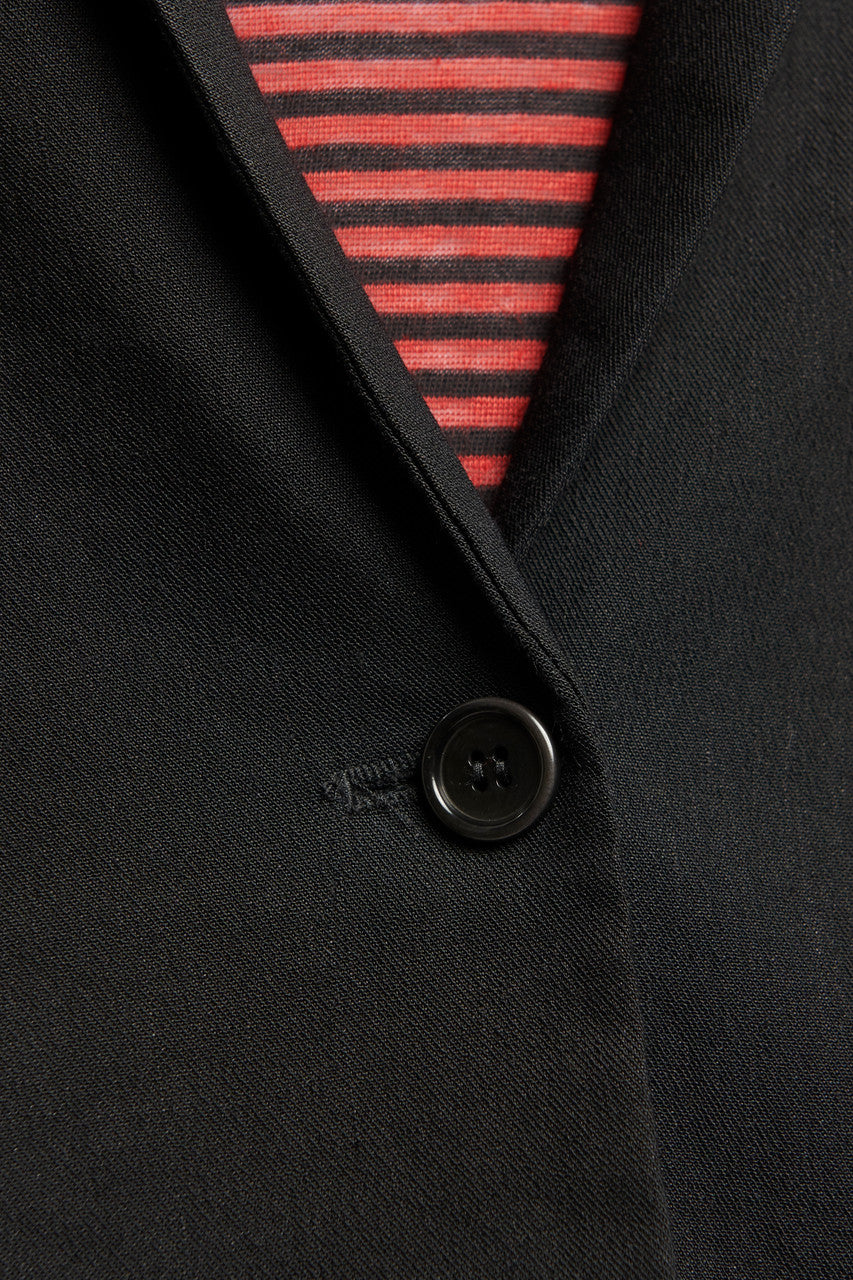 Black Linen Single Button Preowned Blazer