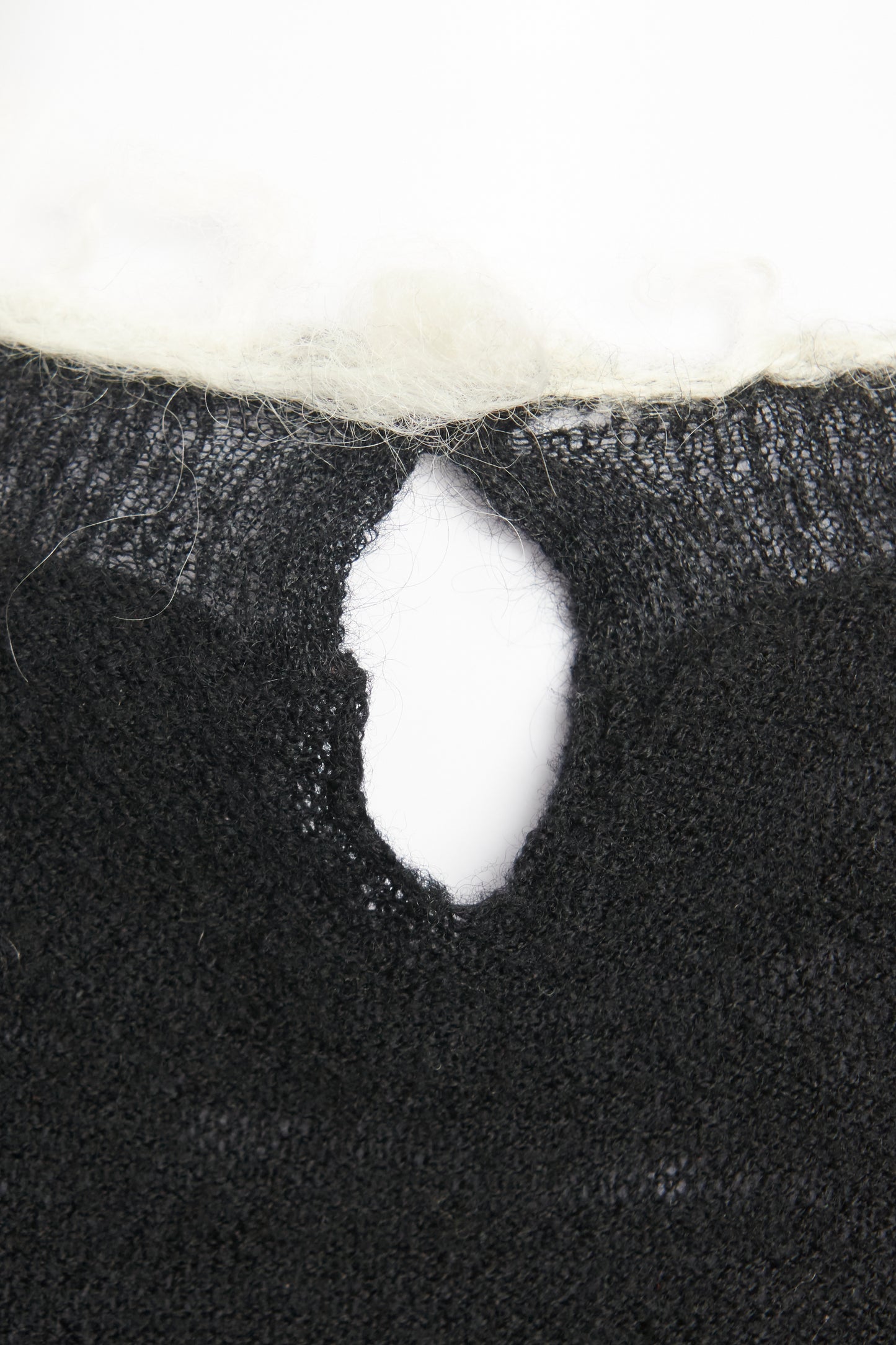 Black And White Wool And Mohair Collared Preowned Jumper