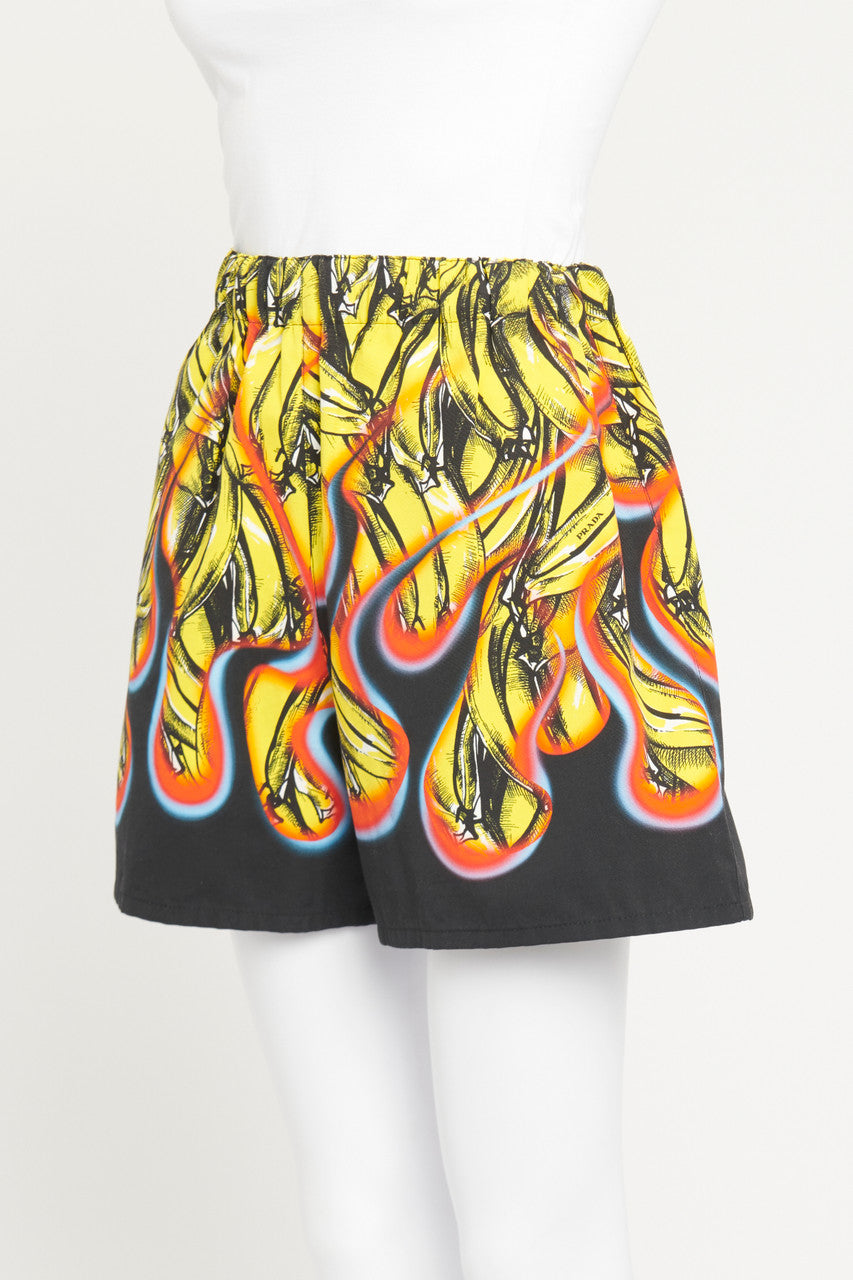 Multi Abstract Print Preowned Shorts
