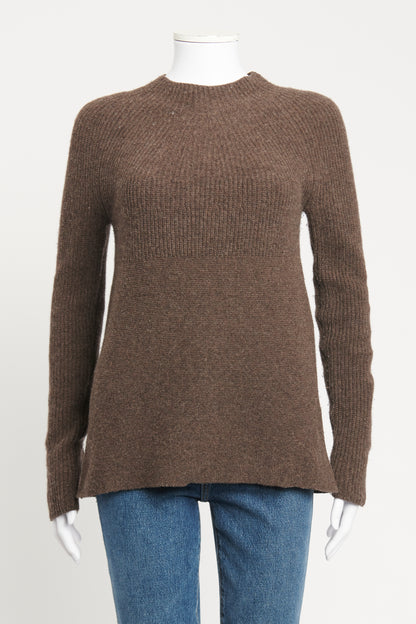 Brown Ribbed Preowned Knit Jumper