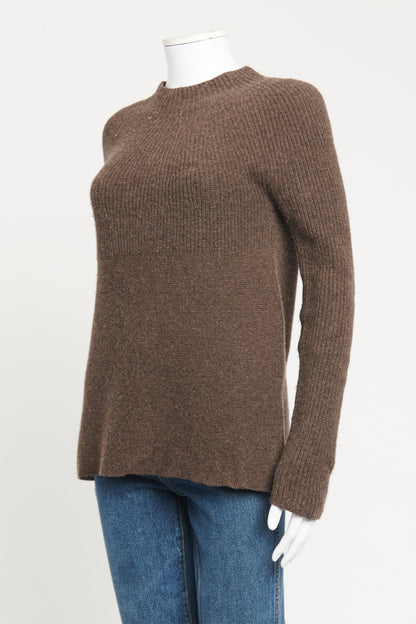 Brown Ribbed Preowned Knit Jumper
