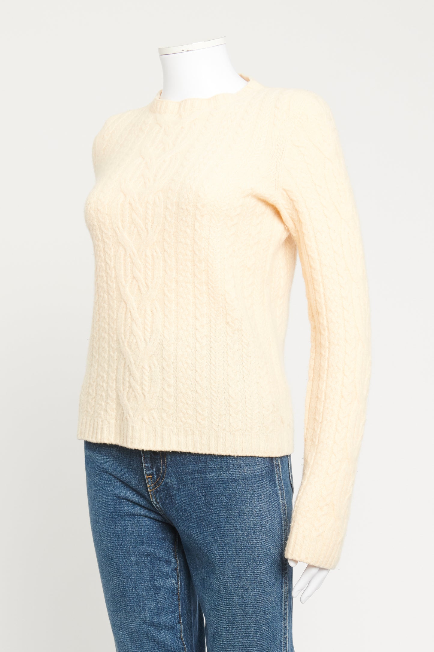 Cream Textured Knit Cashmere Preowned Knit Jumper
