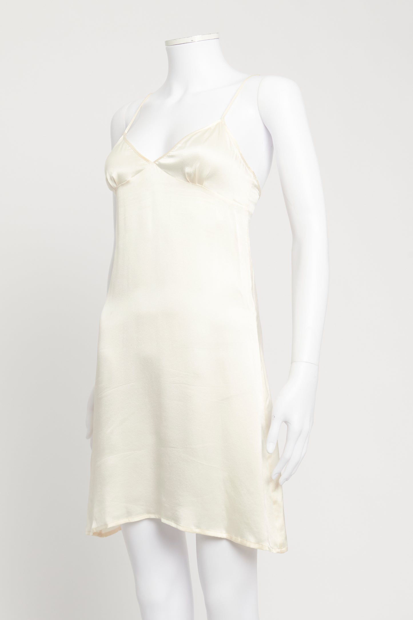 Cream Silk Preowned Cami Slip Dress
