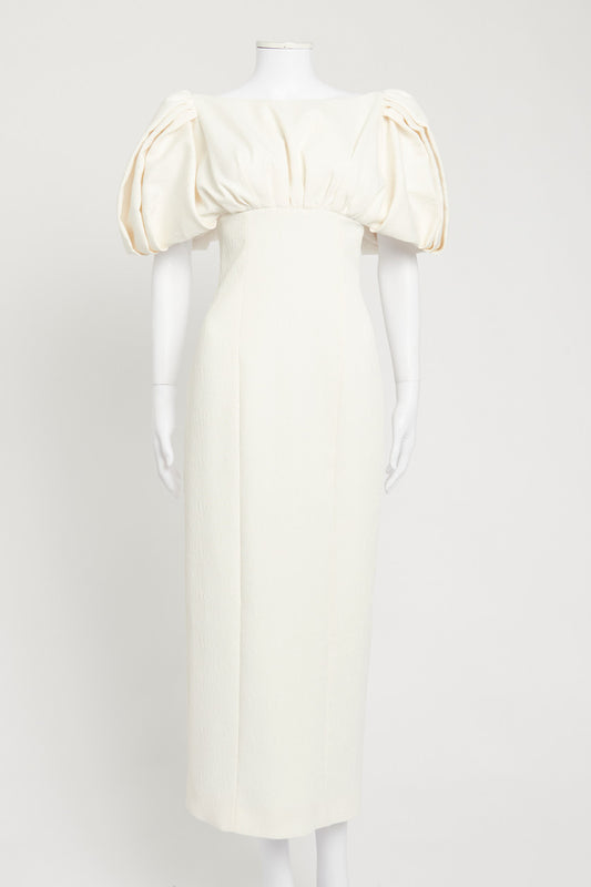 Ivory Puffed Sleeve Petunia Dress