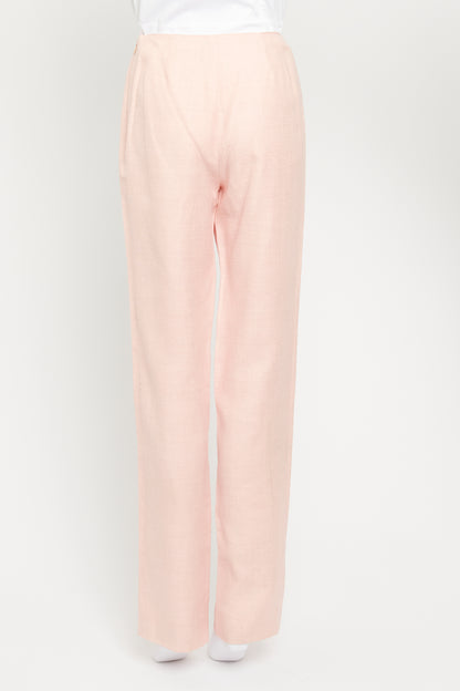 Pink Silk CC Detail Preowned Trousers