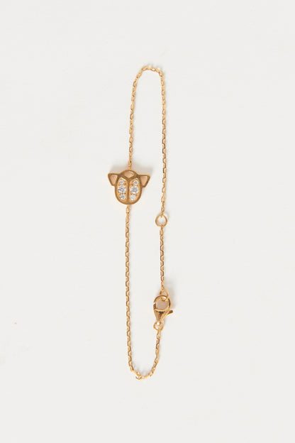 18k Gold Diamond Ladybird Preowned Bracelet