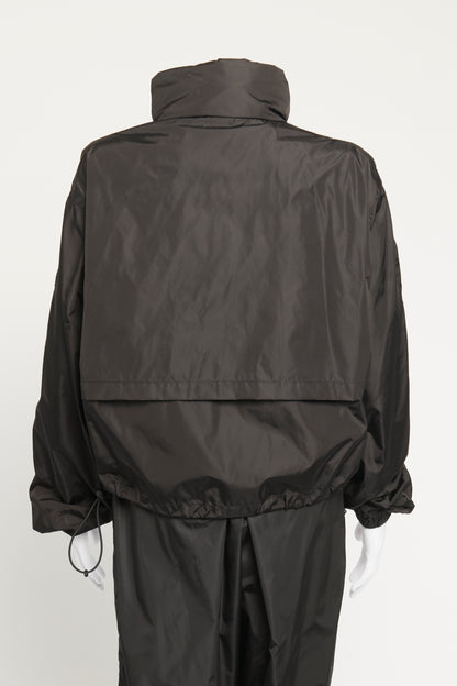 Black Raincoat Hooded Preowned Jacket
