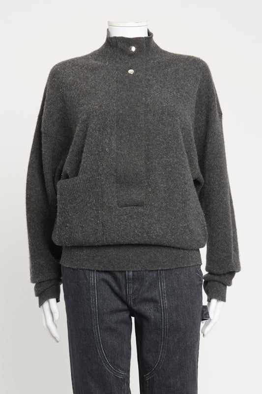Grey Cashmere High Neck Preowned Jumper