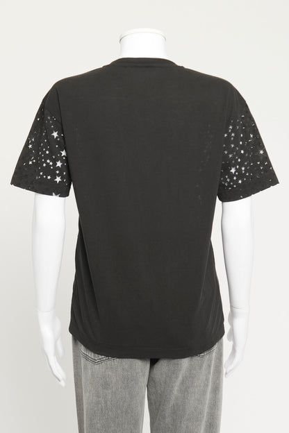 Black Mesh Star Preowned Cotton T-shirt