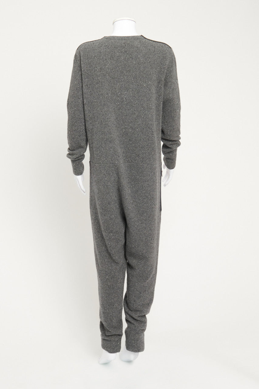 Grey Wool Knitted Preowned Jumpsuit