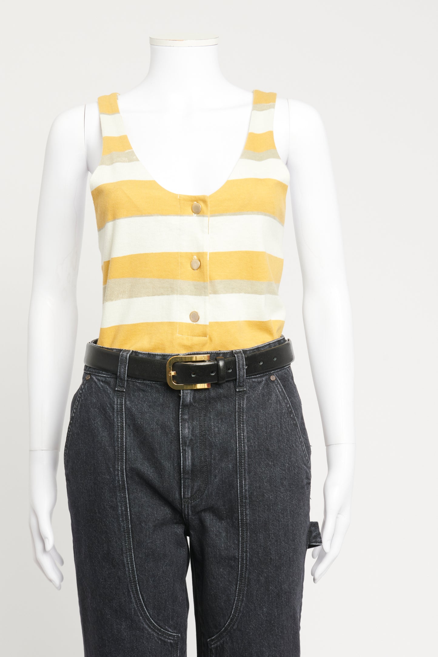 Yellow, Brown and Ecru Stripe Preowned Vest