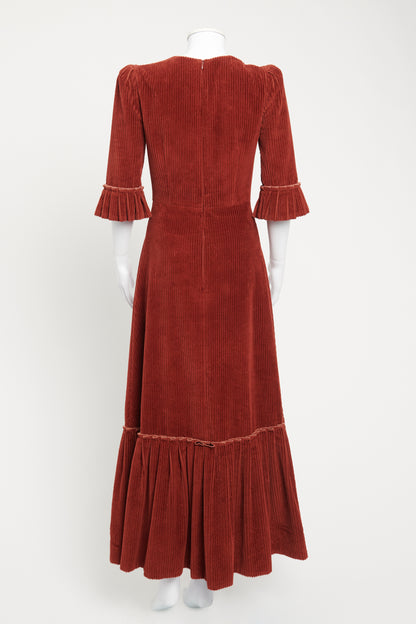 Burgundy Maxi 3/4 Sleeve Preowend Dress