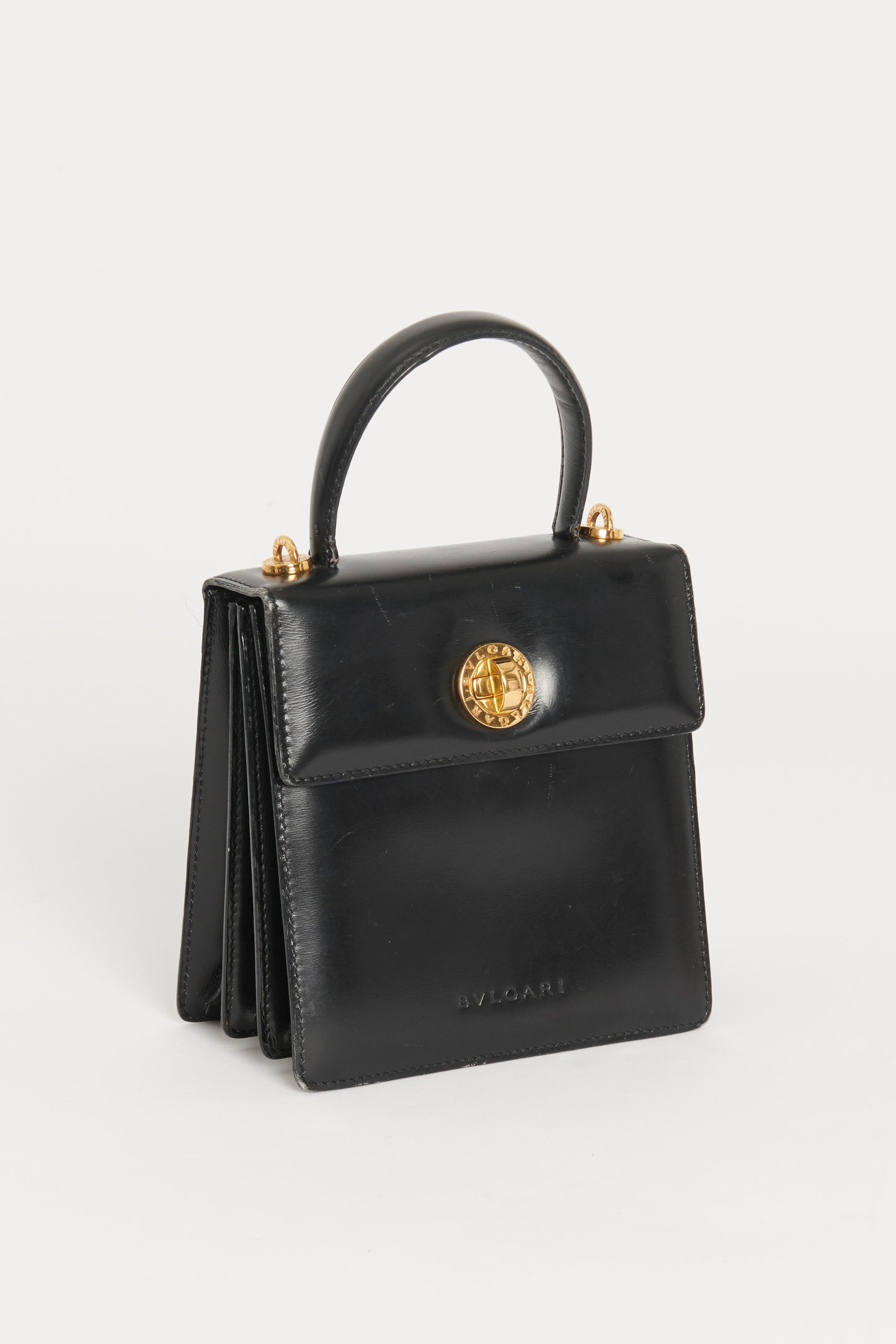 Black Leather Vintage Preowned Crossbody Bag