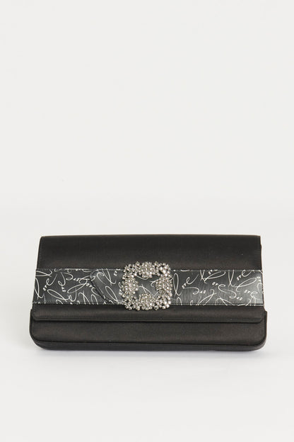 Black Satin Gothisi Love Preowned Clutch